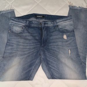 Express Super Skinny Stretch Blue Jeans